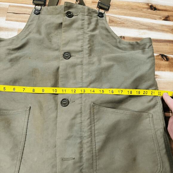 True Vintage US Navy Deck Bib Overalls Size Medium WWII Korean War Era 40s USN - Picture 16 of 16